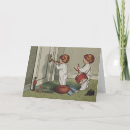 Cartão De Festividades Acordar Sua linda ilustração infantil de Natal