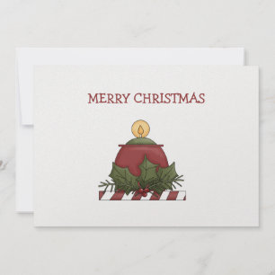 Cartão De Festividades Acordos de Natal ・ Vela e Holly