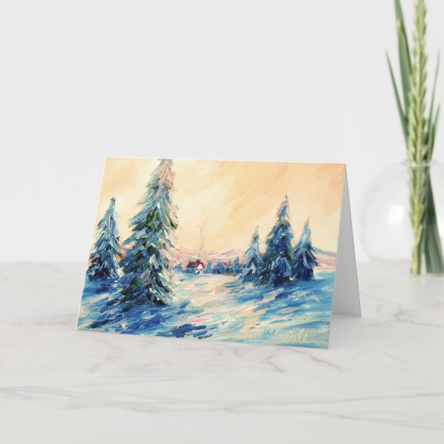 Cartão De Festividades Acordos do inverno dentro (Frente)