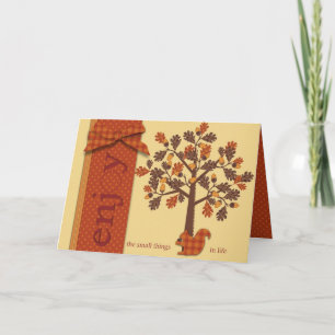 Cartão De Festividades Acorn Tree com Esquilo para Ação de Graças