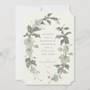 Cartão De Festividades Acre Watercolor Holly & Ivy