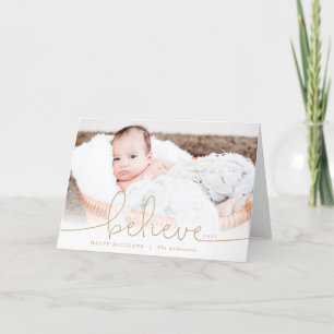 Cartão De Festividades Acredite na foto de feriado