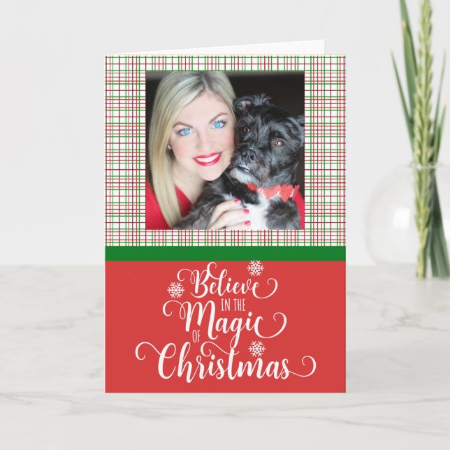 Cartão De Festividades Acredite na Mágica do Natal (Frente)