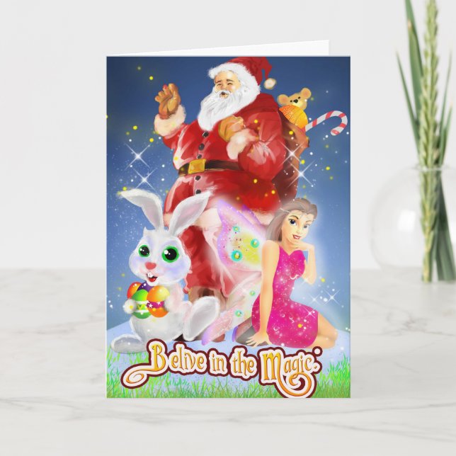 Cartão De Festividades Acredite no Magic Card (Frente)