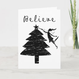 Cartão De Festividades Acredite o Natal da fada da arte