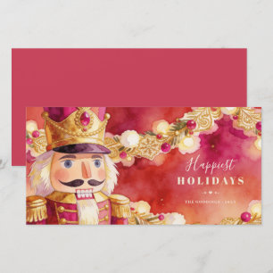 Cartão De Festividades Acrililado Atemporal do Natal Castanho Vermelho TM