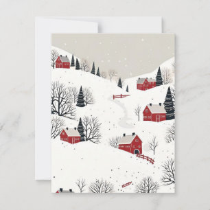 Cartão De Festividades Acrylices da Cena de Inverno