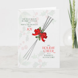 Cartão De Festividades Acupuncture Needles Seasonal Joy and Cheer