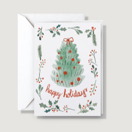 Cartão De Festividades Add Logo Whimsical Hand Painted Christmas Business