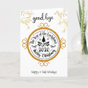 Cartão De Festividades Adeus 2020 O Ano da Diversão de Bloqueio