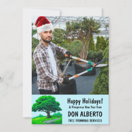 Cartão De Festividades Adicione o Chapéu do Papai Noel à Foto Logotipo da