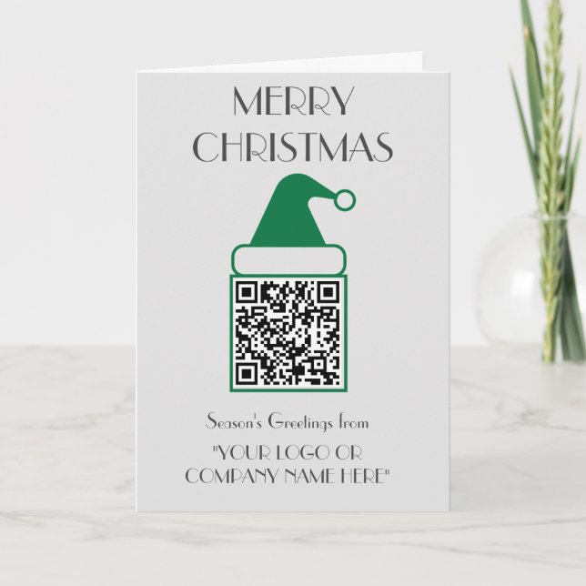 Cartão De Festividades Adicione seu código de QR de promoção comercial ao (Frente)