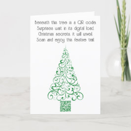 Cartão De Festividades Adicione sua mensagem de código QR ou presente a u