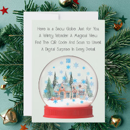 Cartão De Festividades Adicione sua mensagem de código QR ou presente a u