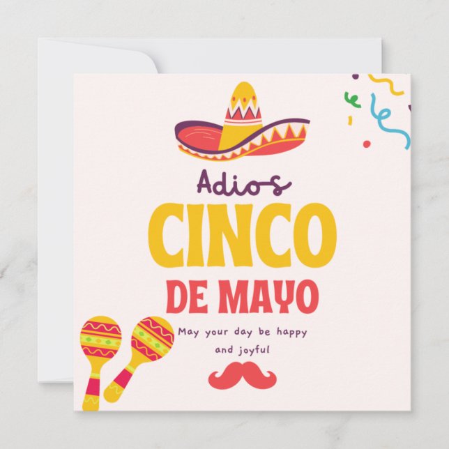 Cartão De Festividades Adios Bitchachos Cinco De Mayo (Frente)
