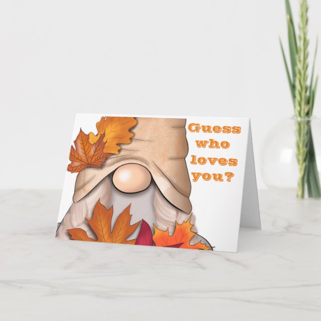 CARTÃO DE FESTIVIDADES ADIVINHA QUEM TE AMA!!!!! EM THANKSGIVNG/TODOS OS  (Frente)