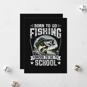 Cartão De Festividades Adolescentes Pescando Forçados a Ir à Escola
