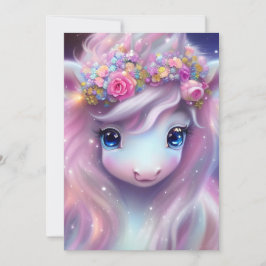 Cartão De Festividades Adorable Baby Fantasy Unicorn