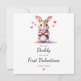 Cartão De Festividades Adorable Bunny To My Daddy on Our First Valentine