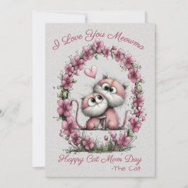 Cartão De Festividades Adorable Cats Cat Mom Greeting Card