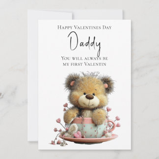 Cartão De Festividades Adorable "Daddy, You Will Always Be My First Valen
