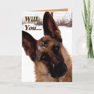 Cartão De Festividades Adorable German Shepherd Valentine's Day Card