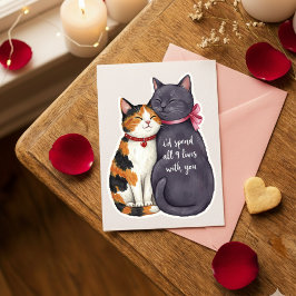 Cartão De Festividades Adorable Nine Lives Cats Valentine Cat Lover