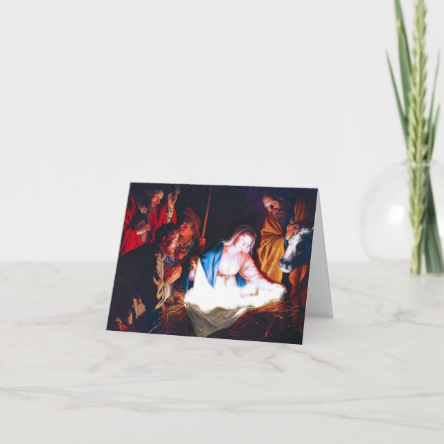 Cartão De Festividades Adoração dos pastores (Frente)