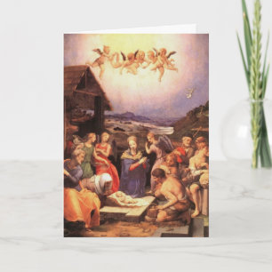 Cartão De Festividades Adoration by the Shepherds by Bronzino