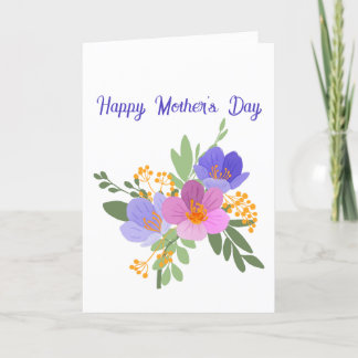 Cartão De Festividades Adorável "Dia de as mães" violeta azul