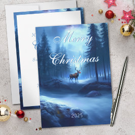 Cartão De Festividades Adorável Inverno Mágico de Natal Editável