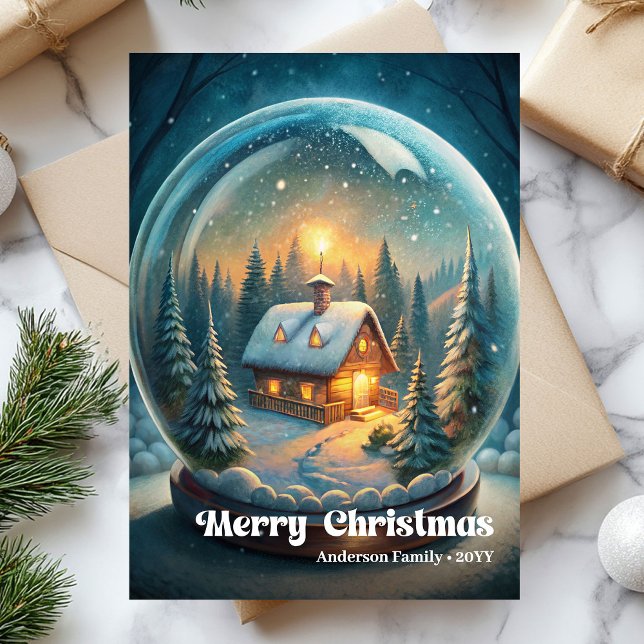 Cartão De Festividades Adorned Christmas ball classic holly berries card (Adorned Christmas bells classic holly berries card)