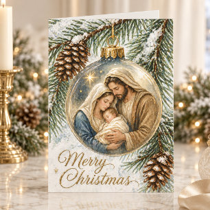 Cartão De Festividades Adorno Sagrada Família Natal Católico