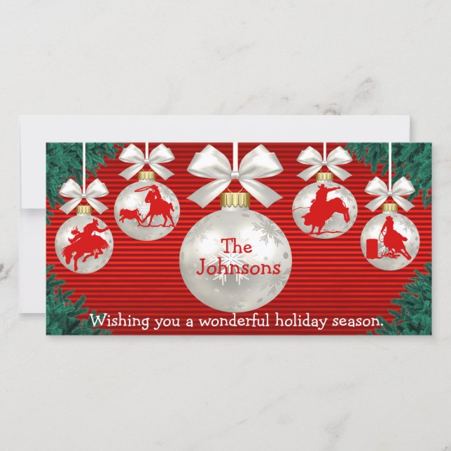 Cartão De Festividades Adornos Rodeio Fronteira do Aro Fundo Vermelho Car (Frente)