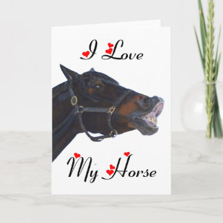 Cartão De Festividades Adoro O Meu Cavalo! Engraçado