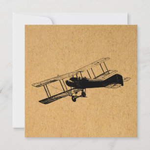 Cartão De Festividades Aeronave Antiquada Avião Vintage Avie Aeronave Ar