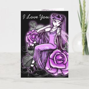 Cartão De Festividades "Affinity" Pink Rose Fairy Art Avery Card