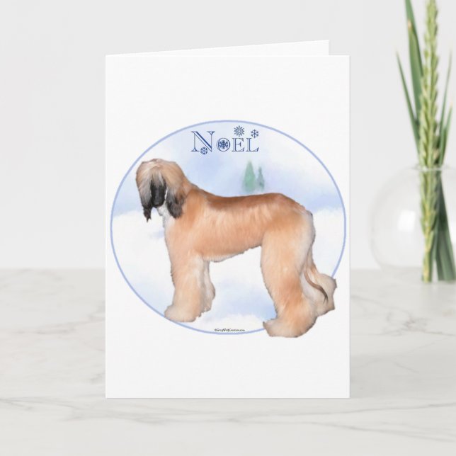 Cartão De Festividades Afghan Hound Noel (Frente)