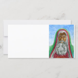 Cartão De Festividades African American Old World Santa