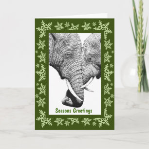 Cartão De Festividades African Elephants Christmas Card