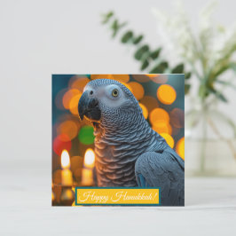 Cartão De Festividades African Grey Parrot Hanukkah Card