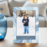 Cartão De Festividades Agato Físico | Foto de Hanukkah<br><div class="desc">Mande saudações a Chanucá para amigos e família com nossos cartões com fotos elegantes. Projetada para acomodar uma foto vertical ou orientada a retratos do solteiro, a placa apresenta um fundo de fatia agada de geode de aquarela para um visual moderno, mas festivo. Personalize com sua saudação personalizada de Chanucá...</div>