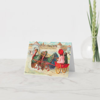 Cartão De Festividades Agradável Dia de Ação de Graças Vintage