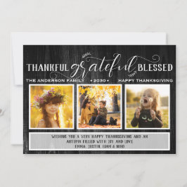 Cartão De Festividades Agradecido Abençoado Foto Feriado Ação de Graças