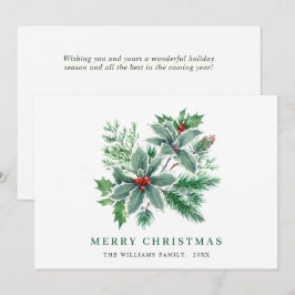 Cartão De Festividades Agradecimento de Natal com Aguarela Festiva de Aze