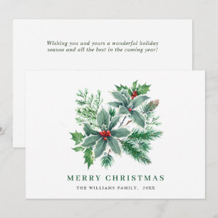 Cartão De Festividades Agradecimento de Natal com Aguarela Festiva de Aze