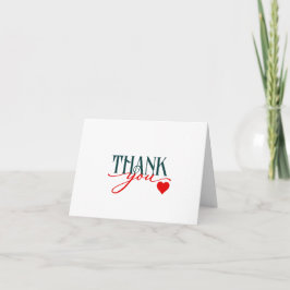 Cartão De Festividades Agradecimento decorativo com coração vermelho