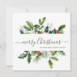 Cartão De Festividades Água-forte de Natal Corporate Greeting de visco