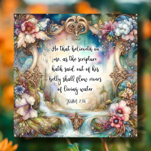 Cartão De Festividades Água Viva Arte Nouveau Páscoa Aquarela