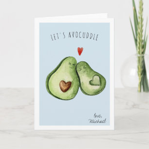 Cartão De Festividades Aguacate Fofo Romance   Dia dos Namorados